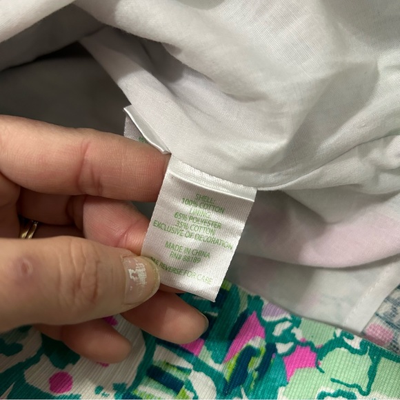 Lilly Pulitzer Little Girl’S Green/Multi Palm Beach Shift Dress Size 7 - Picture 8 of 15